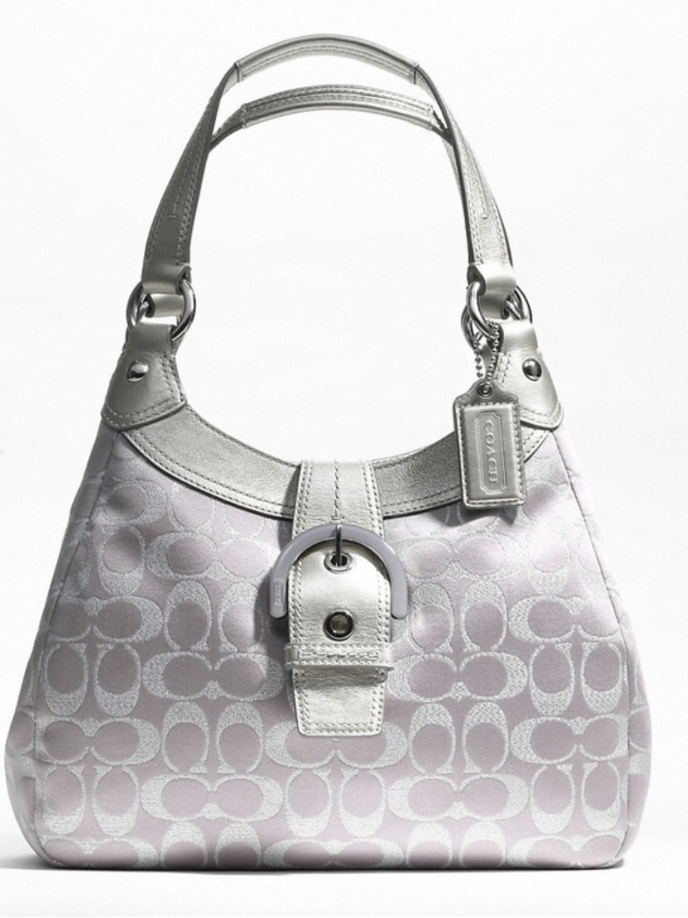 Coach Y2K Vintage Soho Signature Metallic Silver Sate… - Gem